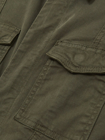 Reiss Good American Cotton Twill Jumpsuit with Stretch in Khaki