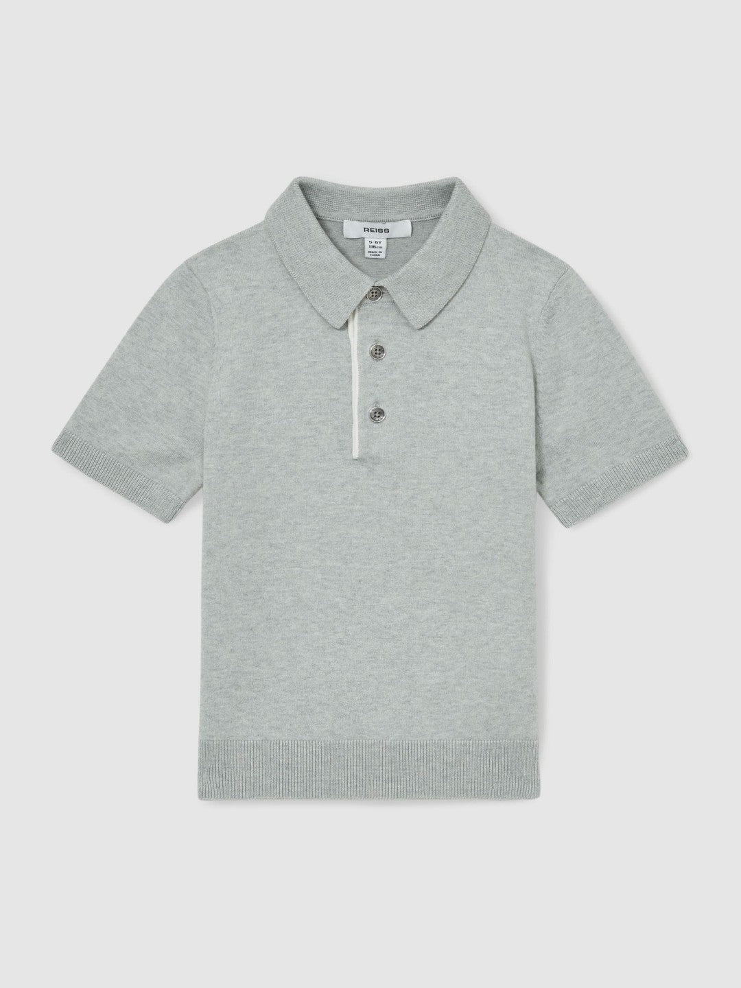 Reiss 3-9 yrs Contrast Placket Polo Shirt With Cotton in Washed Sage