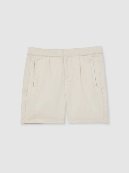 Reiss 13-14 yrs Relaxed Drawstring Shorts in Off White