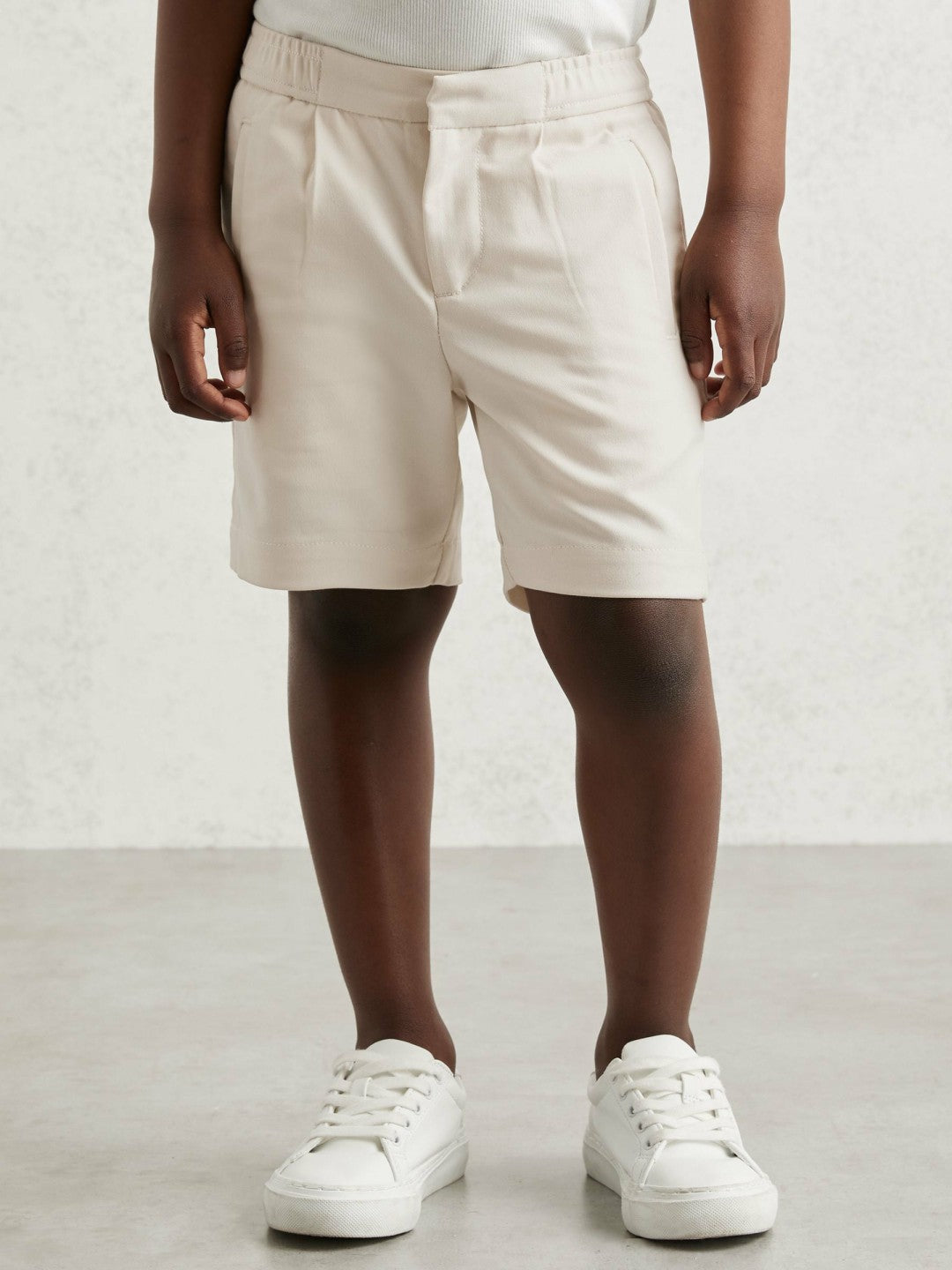 Reiss 13-14 yrs Relaxed Drawstring Shorts in Off White
