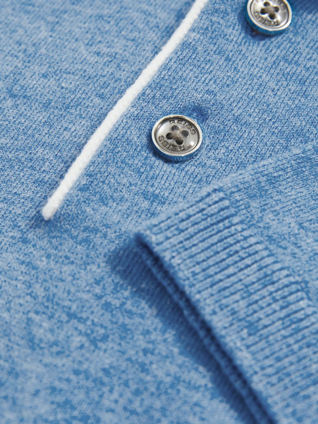 Reiss 9-13 yrs Contrast Placket Polo Shirt With Cotton in Blue