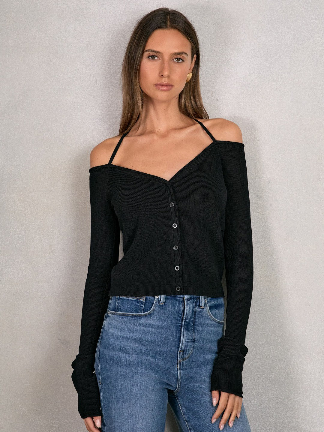 Reiss 100% Cotton Jumper in Black