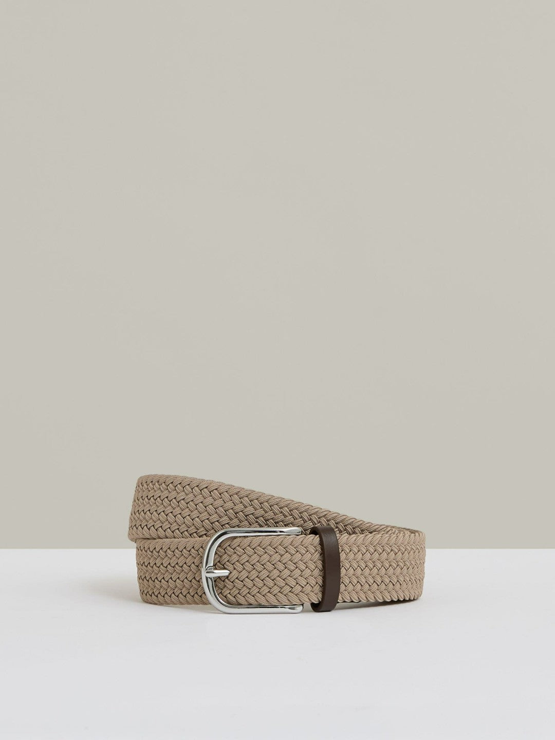 Reiss Basket Weave Belt in Stone