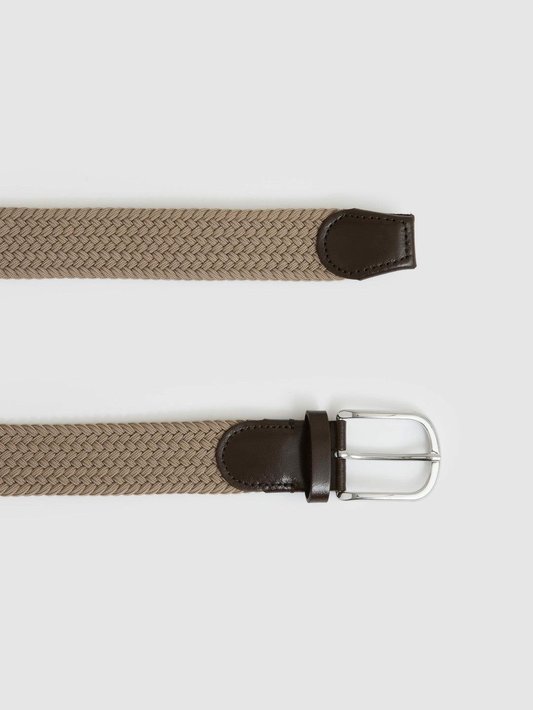 Reiss Basket Weave Belt in Stone