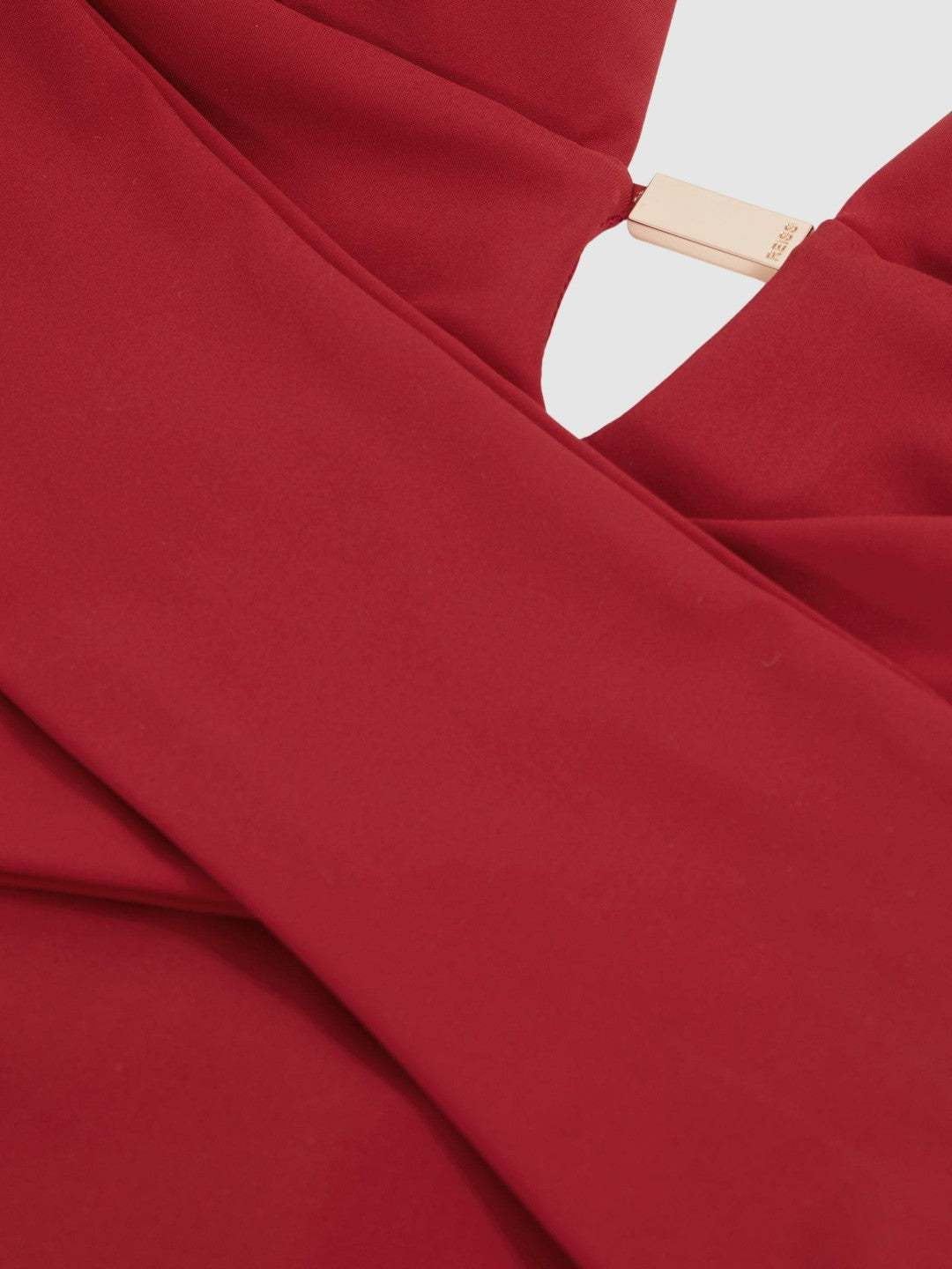 Reiss Plunge Halterneck Swimsuit in Dark Red