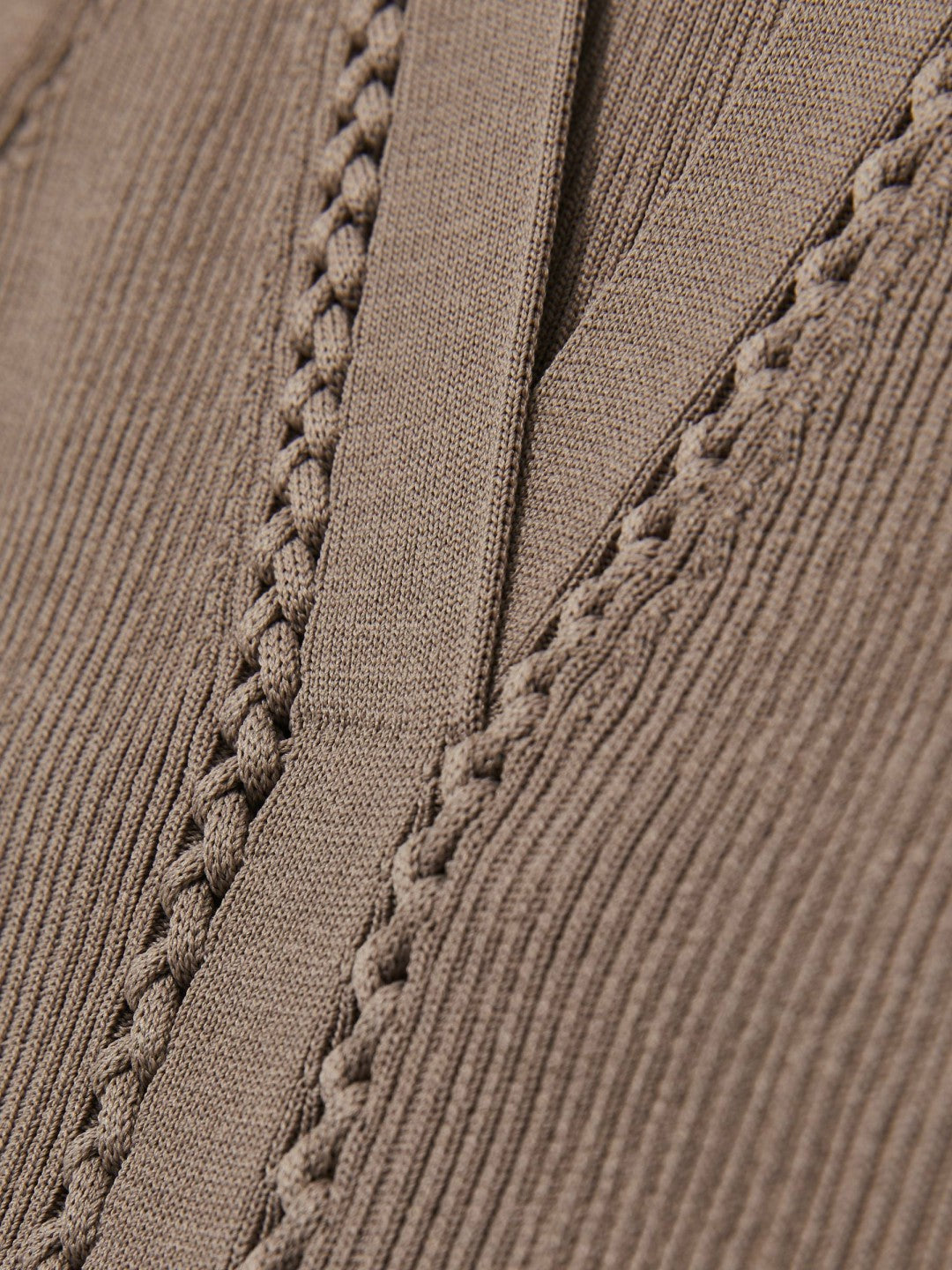 Reiss Craft-Stitch Rib-Knit Vest in Mink