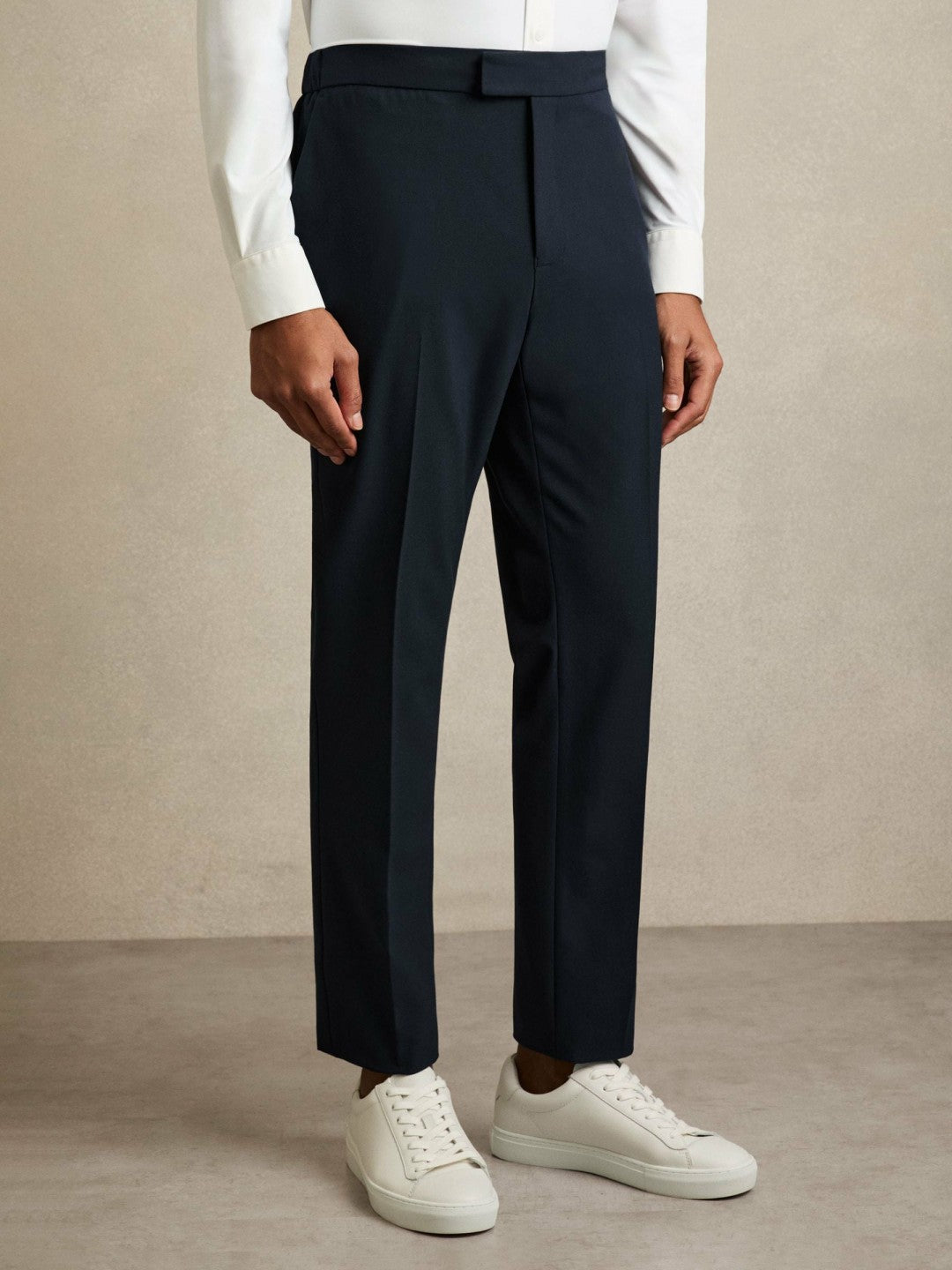 Reiss Slim-Fit Internal-Drawstring Trousers in Navy