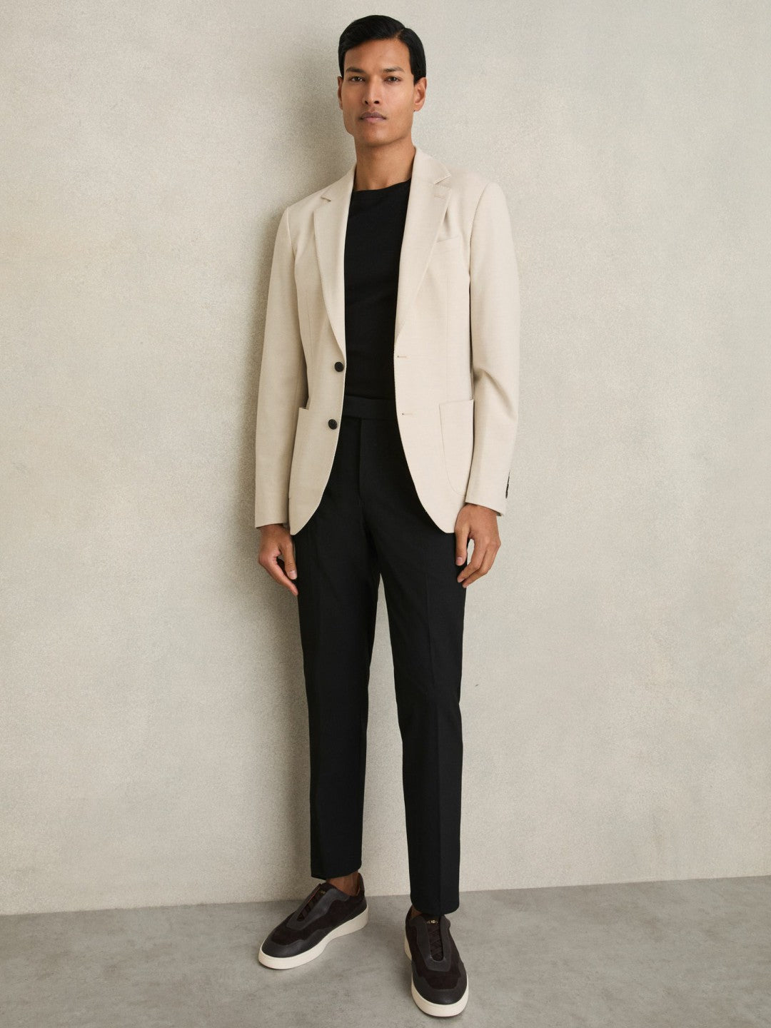 Reiss Slim-Fit Internal-Drawstring Trousers in Black