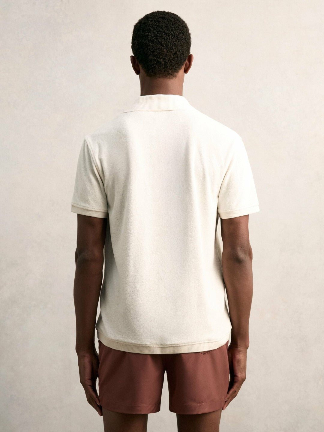 Reiss Cotton Blend Towelling Shirt in White