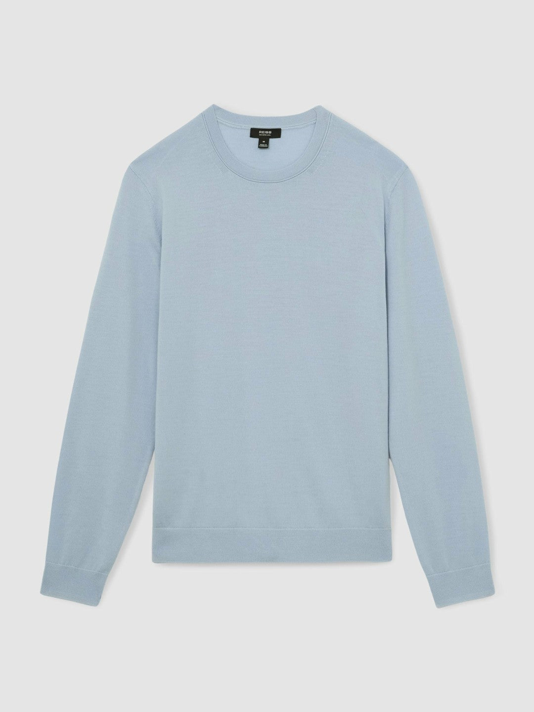 Reiss Merino Wool Crew Neck Jumper in Soft Blue