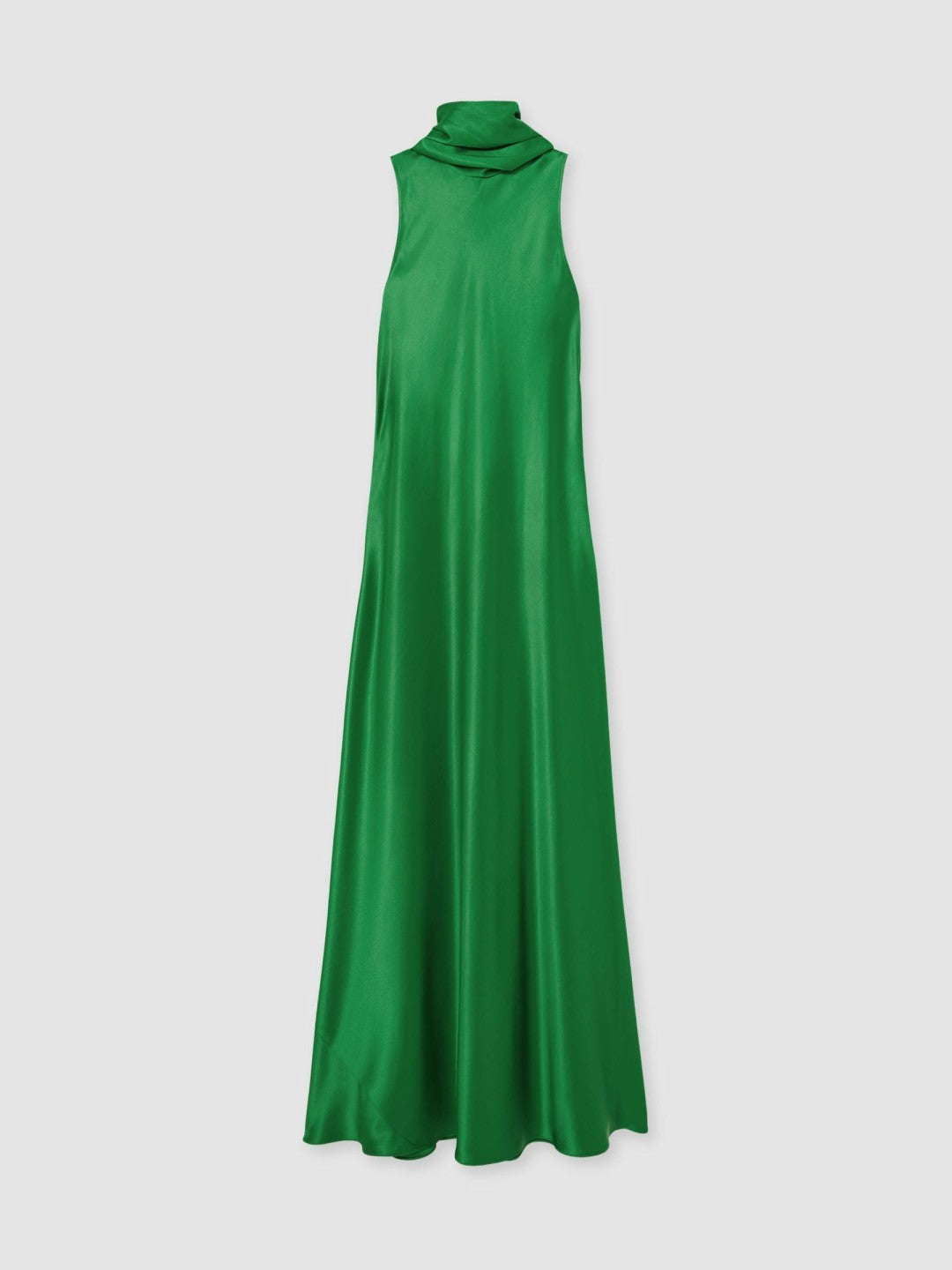 Reiss Petite Satin Cape Maxi Dress in Green