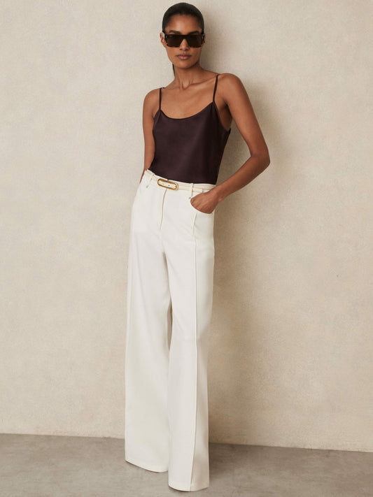 Reiss Silk Cami Top in Burgundy