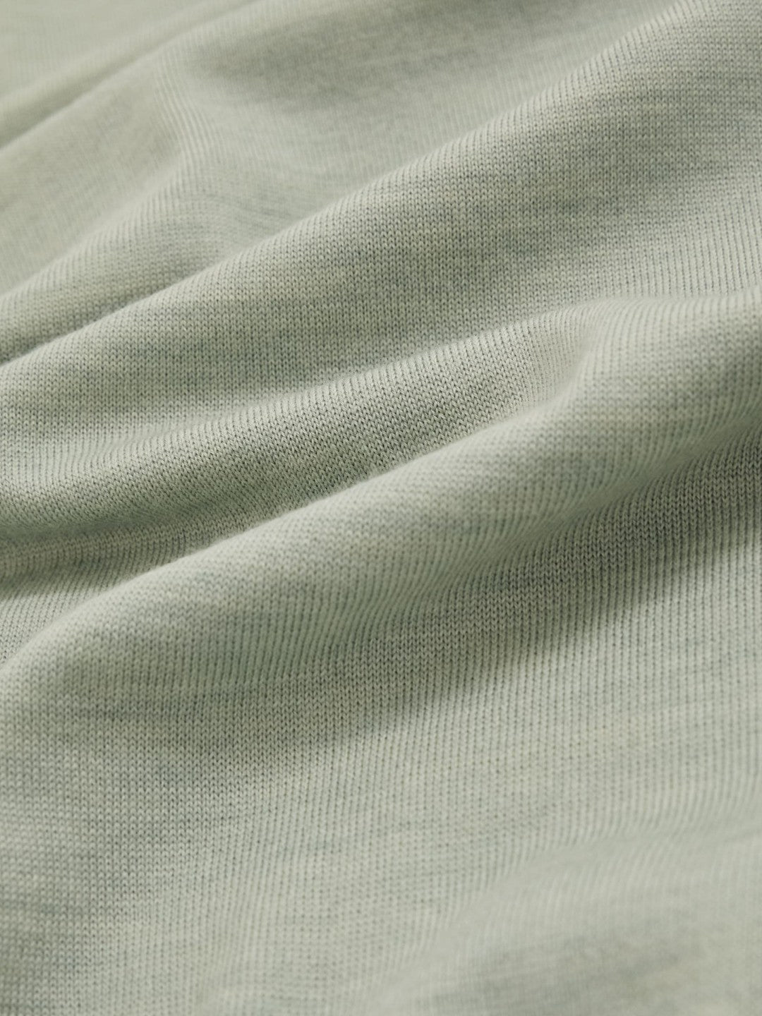 Reiss Merino Wool Open Collar Polo Shirt in Sage Green Melange