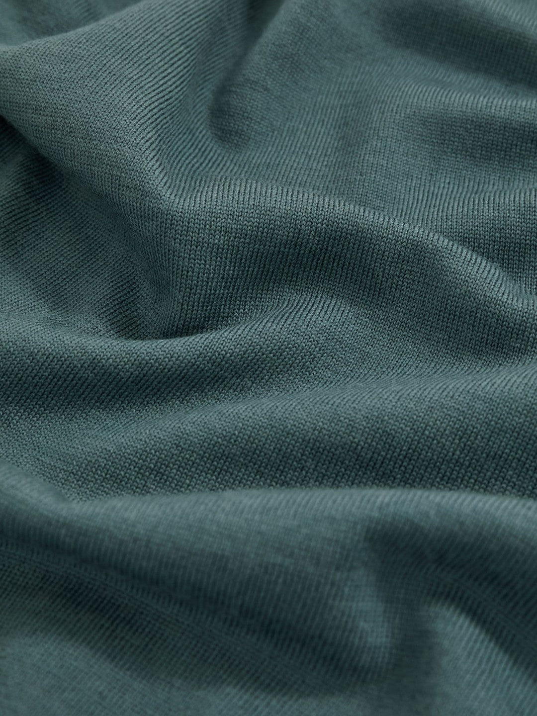 Reiss Merino Wool Open Collar Polo Shirt in Orion Blue