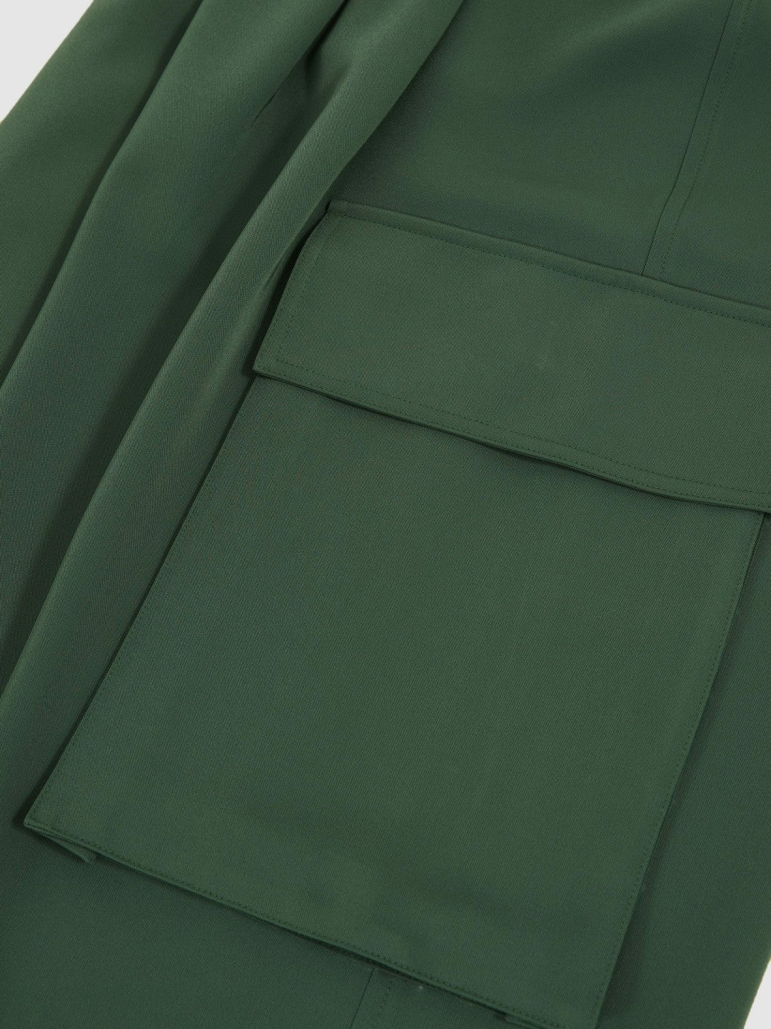 Reiss Wide-Leg Pleated Cargo Trousers in Green