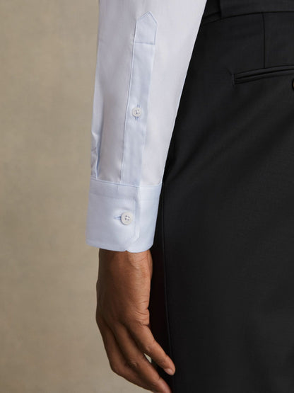 Reiss Slim Fit Slim-Fit Cotton Double-Cuff Shirt in Soft Blue
