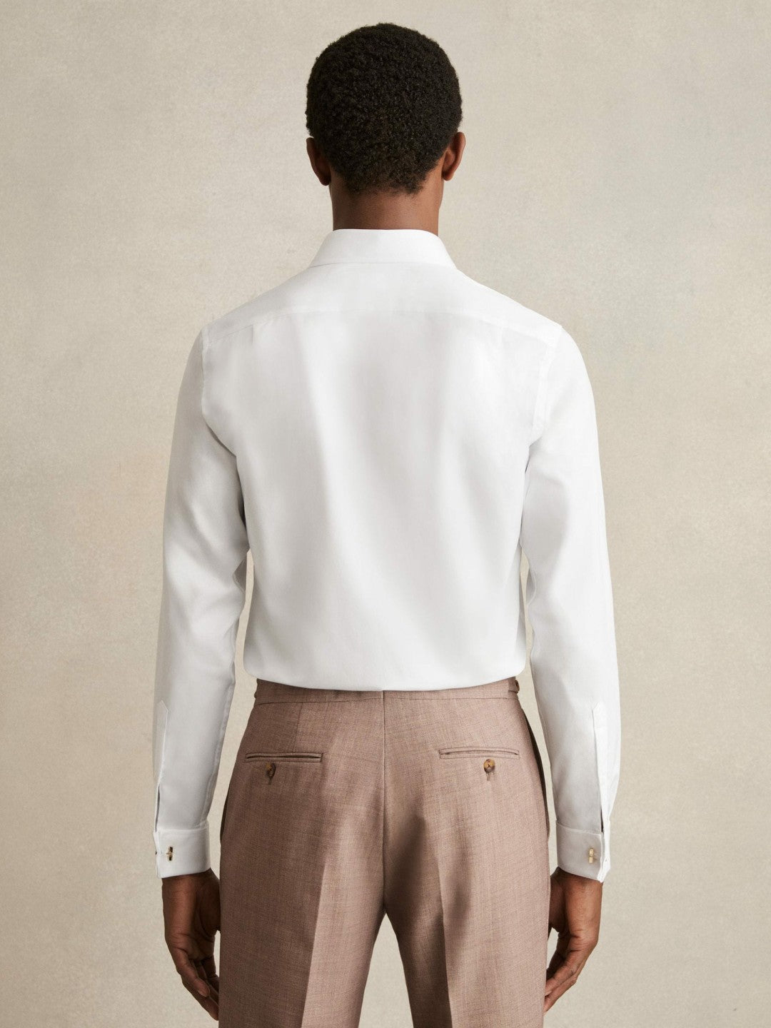Reiss Double-Cuff Two-Fold Cotton Shirt in White