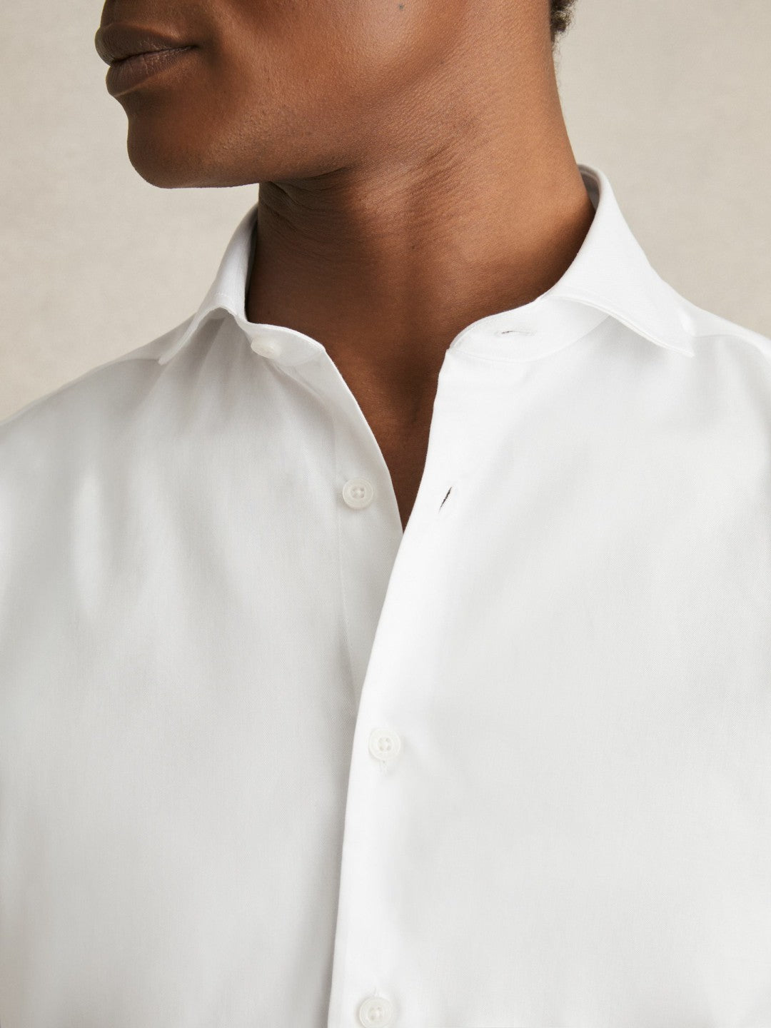 Reiss Double-Cuff Two-Fold Cotton Shirt in White