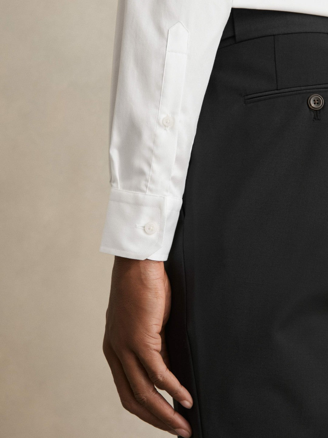 Reiss Regular Fit Slim-Fit Cotton Double-Cuff Shirt in White