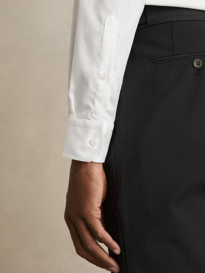 Reiss Regular Fit Slim-Fit Cotton Double-Cuff Shirt in White
