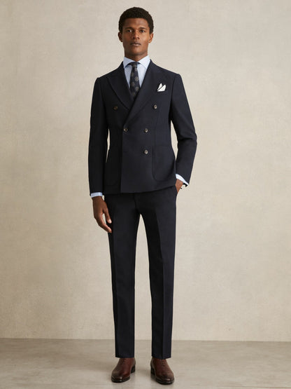 Reiss Regular Fit Slim-Fit Cotton Double-Cuff Shirt in Soft Blue