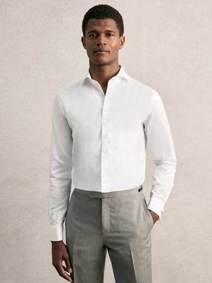 Reiss Slim Fit Slim-Fit Cotton Double-Cuff Shirt in White