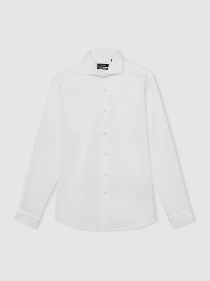 Reiss Slim Fit Slim-Fit Cotton Double-Cuff Shirt in White