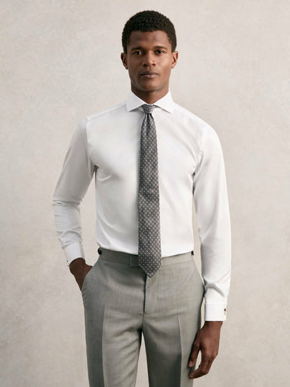 Reiss Slim Fit Slim-Fit Cotton Double-Cuff Shirt in White