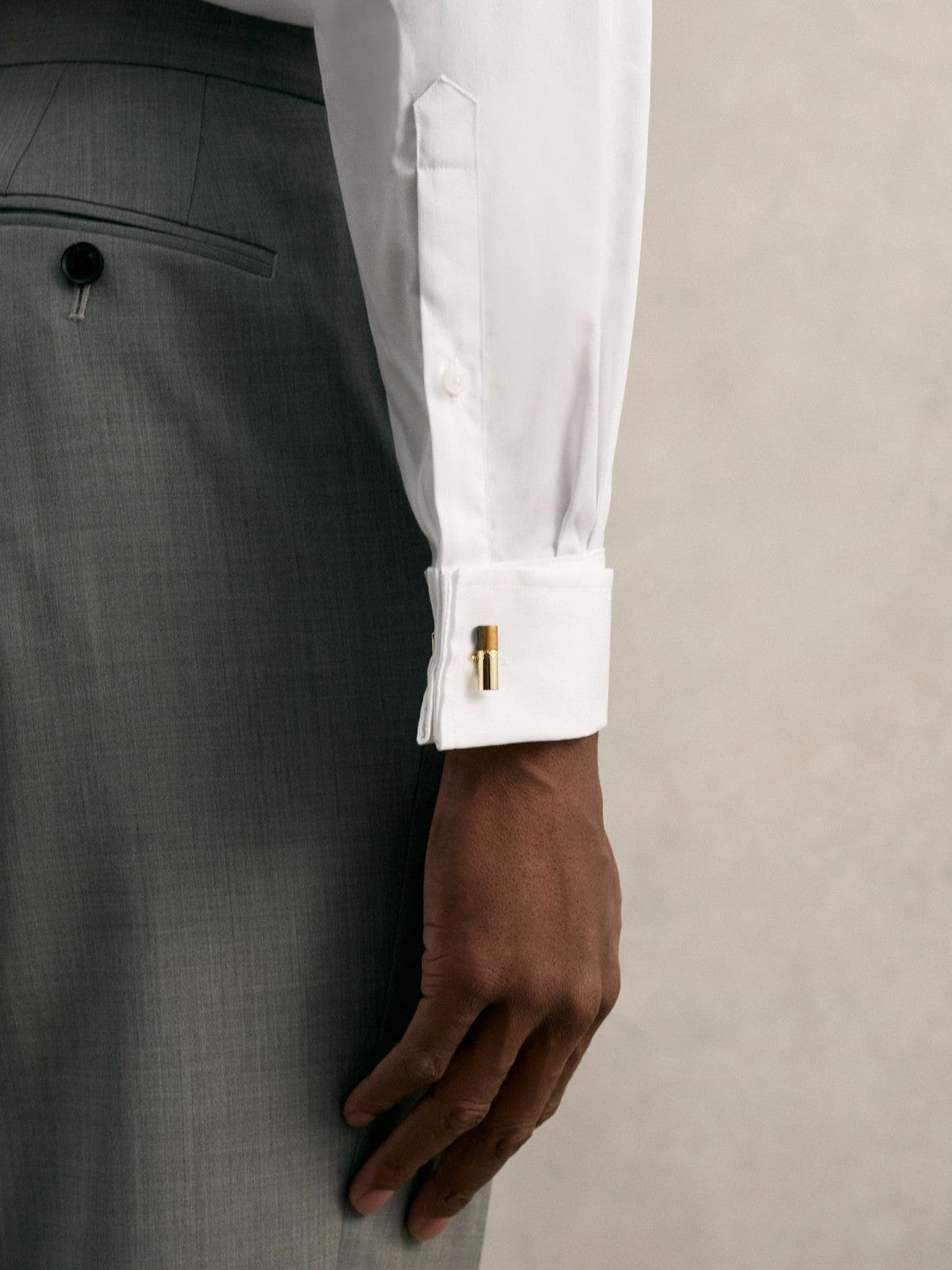 Reiss Slim Fit Slim-Fit Cotton Double-Cuff Shirt in White