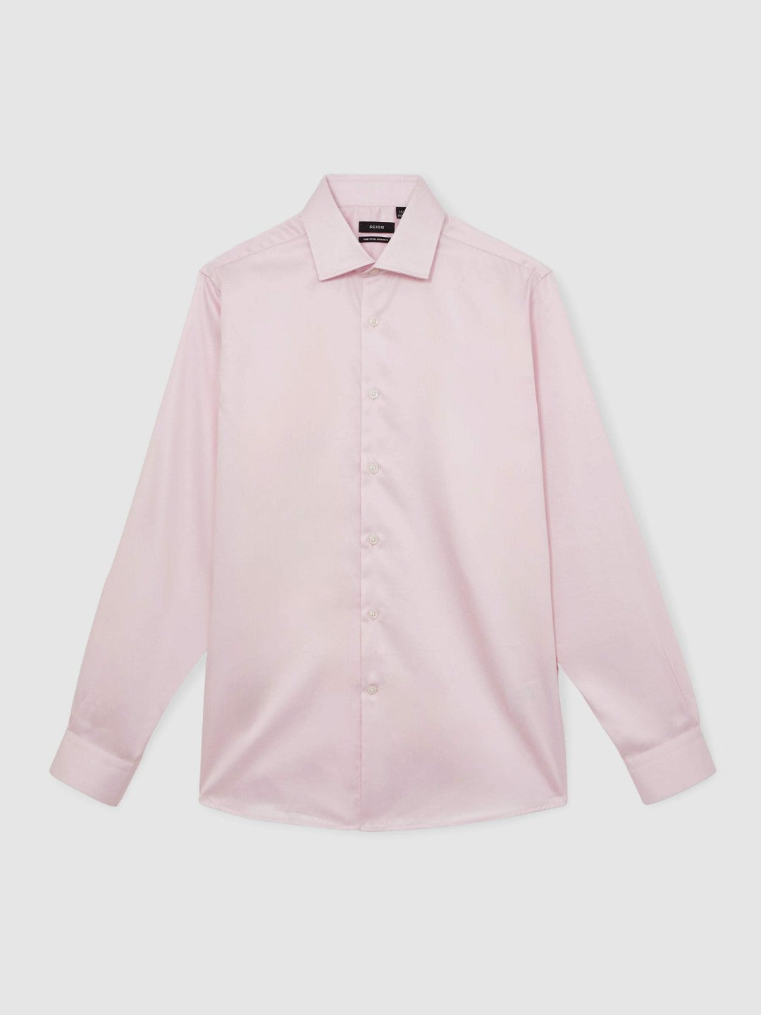 Reiss Regular Fit Cotton Sateen Shirt in Pink