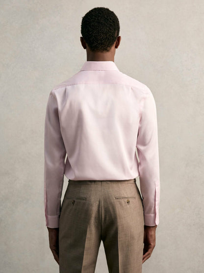 Reiss Regular Fit Cotton Sateen Shirt in Pink