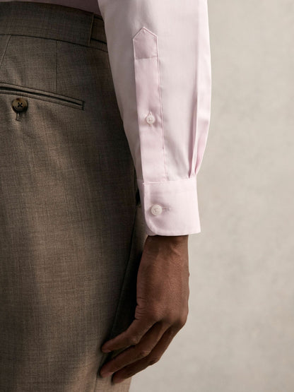 Reiss Regular Fit Cotton Sateen Shirt in Pink