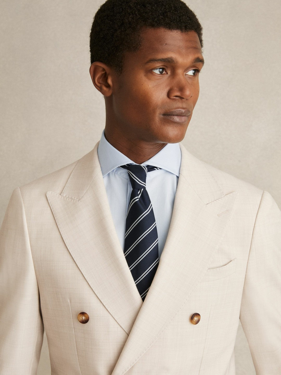 Reiss Slim Fit Cotton-Twill Two-Fold Shirt Slim-Fit in Soft Blue
