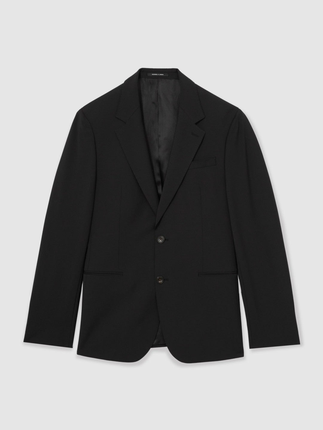 Reiss Wool-Blend Single-Breasted Suit Blazer Slim-Fit in Black
