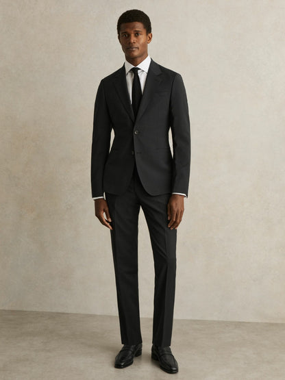 Reiss Wool-Blend Single-Breasted Suit Blazer Slim-Fit in Black