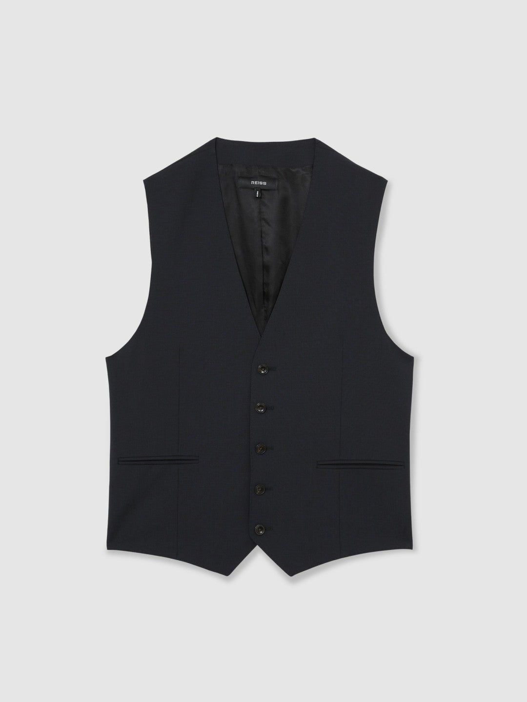 Reiss Wool-Blend Slim-Fit Waistcoat in Navy