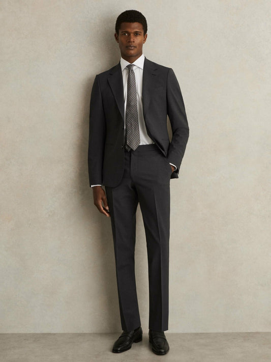 Reiss Slim-Fit Wool-Blend Suit Trousers in Grey