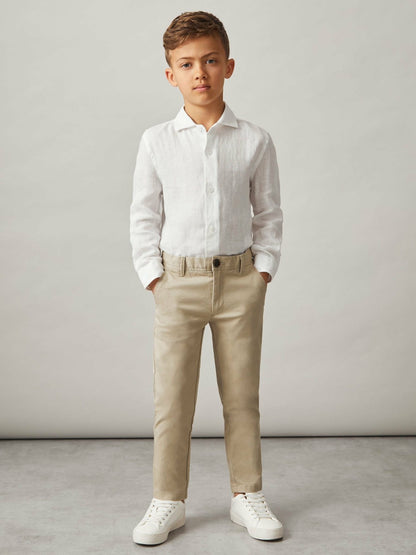 Reiss 9-13 yrs Slim Fit Casual Chinos in Stone
