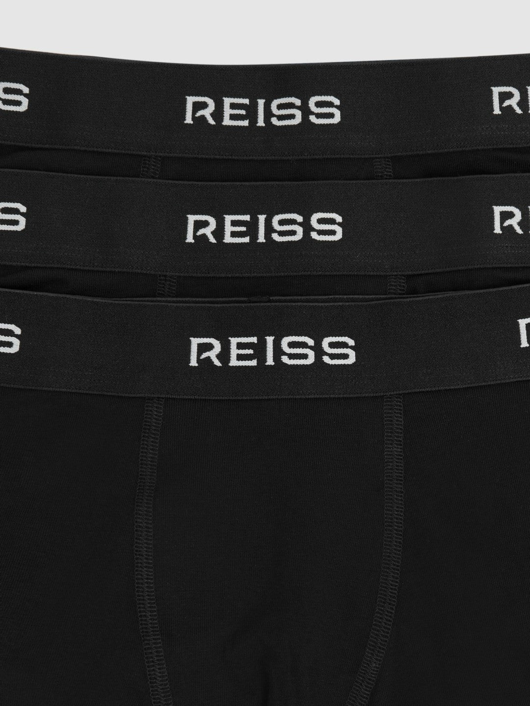 Reiss 13-14 yrs Stretch-Cotton Logo-Waistband Boxer Shorts 3 Pack in Black
