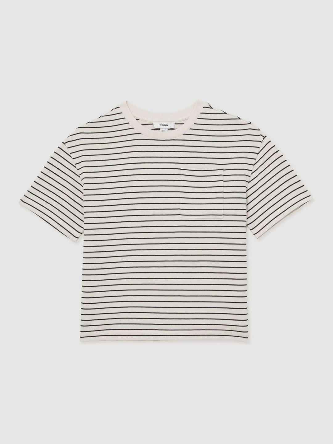Reiss 3-9 yrs Cotton-Blend Stripe T-Shirt in White/Navy