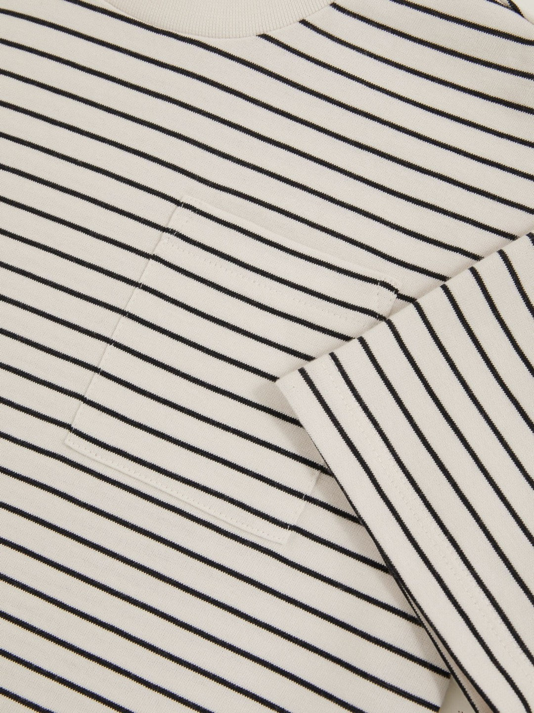 Reiss 3-9 yrs Cotton-Blend Stripe T-Shirt in White/Navy