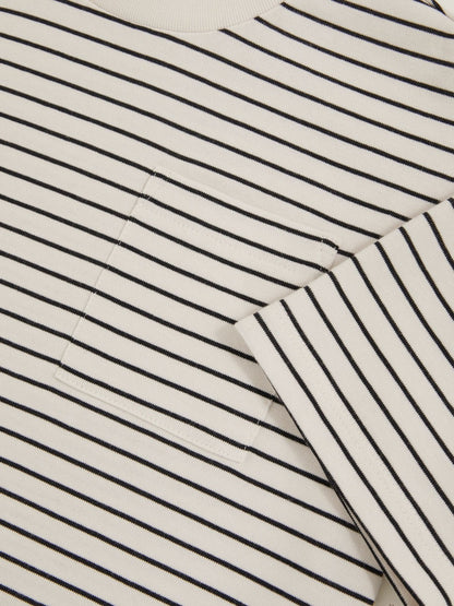 Reiss 3-9 yrs Cotton-Blend Stripe T-Shirt in White/Navy