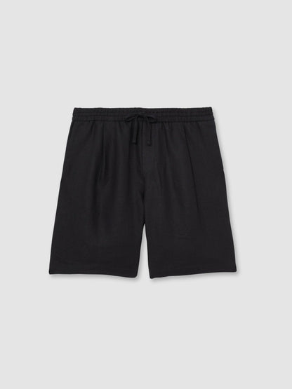 Reiss Linen Drawstring Shorts in Navy