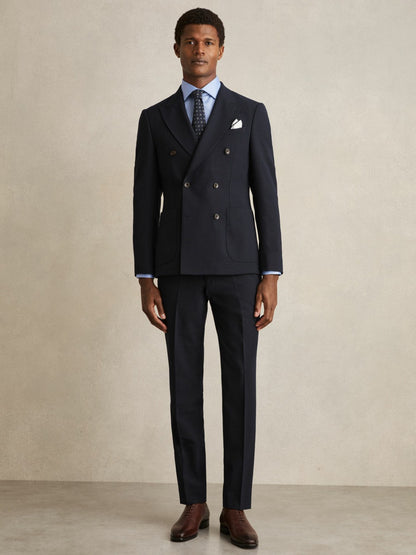 Reiss Slim Fit Cotton Sateen Shirt in Mid Blue