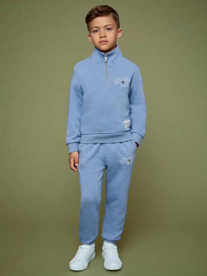 Reiss 13-14 yrs SmileyWorld Half-Zip Sweatshirt Unisex Fit in Blue