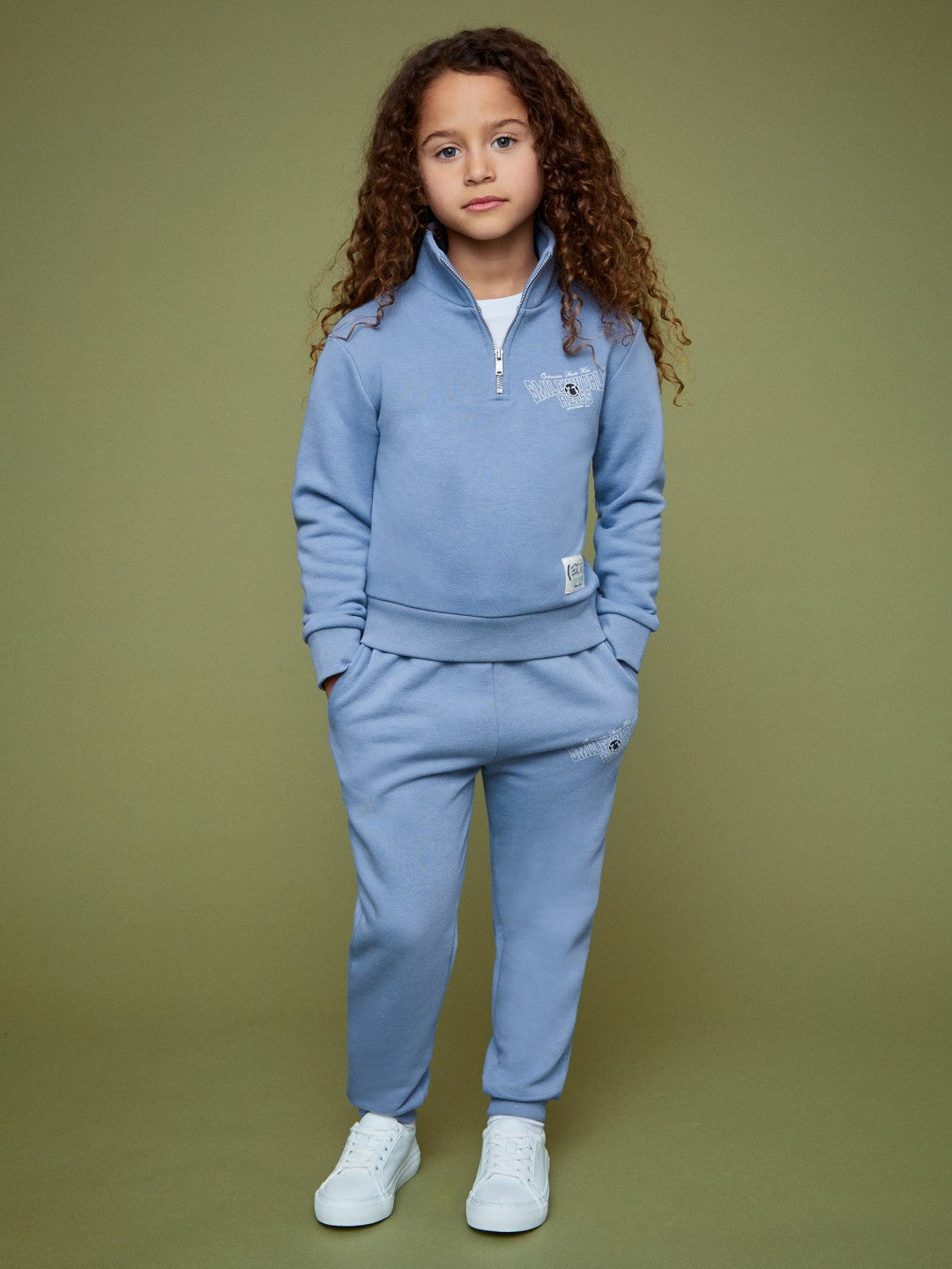 Reiss 13-14 yrs SmileyWorld Half-Zip Sweatshirt Unisex Fit in Blue