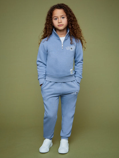 Reiss 13-14 yrs SmileyWorld Half-Zip Sweatshirt Unisex Fit in Blue