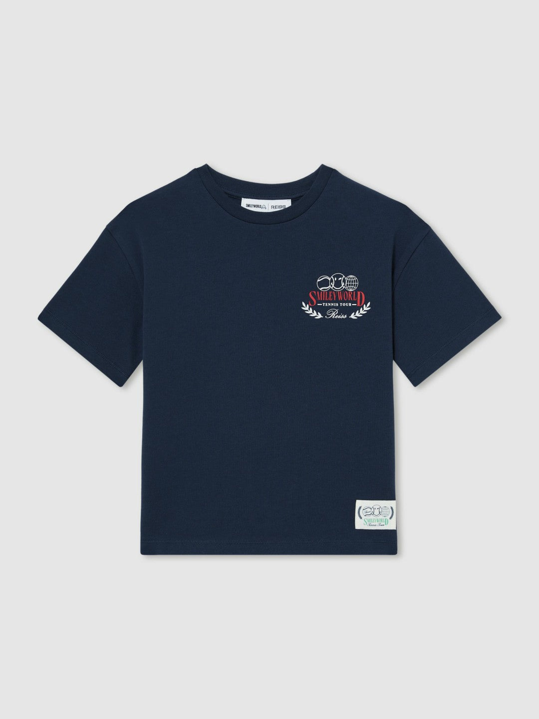 Reiss 3-9 yrs SmileyWorld Oversize T-Shirt in Navy