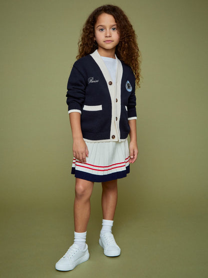 Reiss 9-12 yrs SmileyWorld Logo Cardigan Unisex Fit in Off White