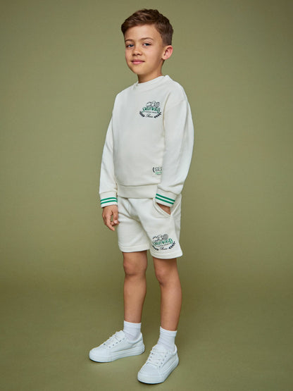 Reiss 3-9 yrs SmileyWorld Logo Sweatshirt Unisex Fit in White